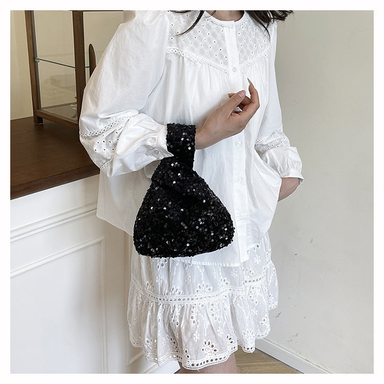 Fashion New Trendy Bag Niche Design Sequin Underarm Bag Trendy Niche Style High-End Single Shoulder Handbag