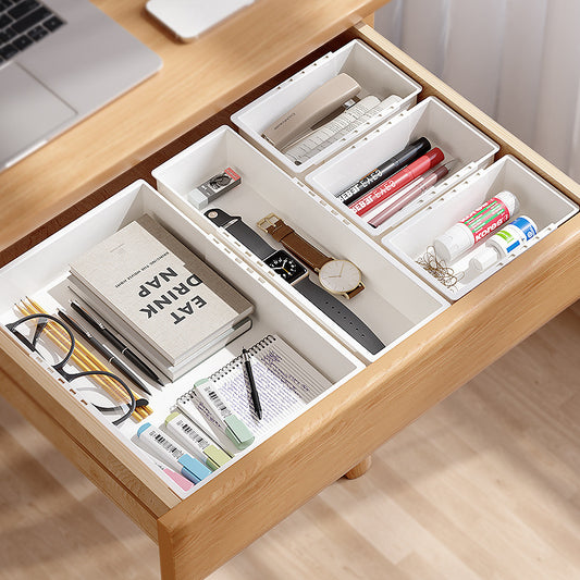 Retractable Storage Box Separated Drawer Rectangular Built-in Kitchen Tableware Desktop Cosmetics Compartment Storage Board