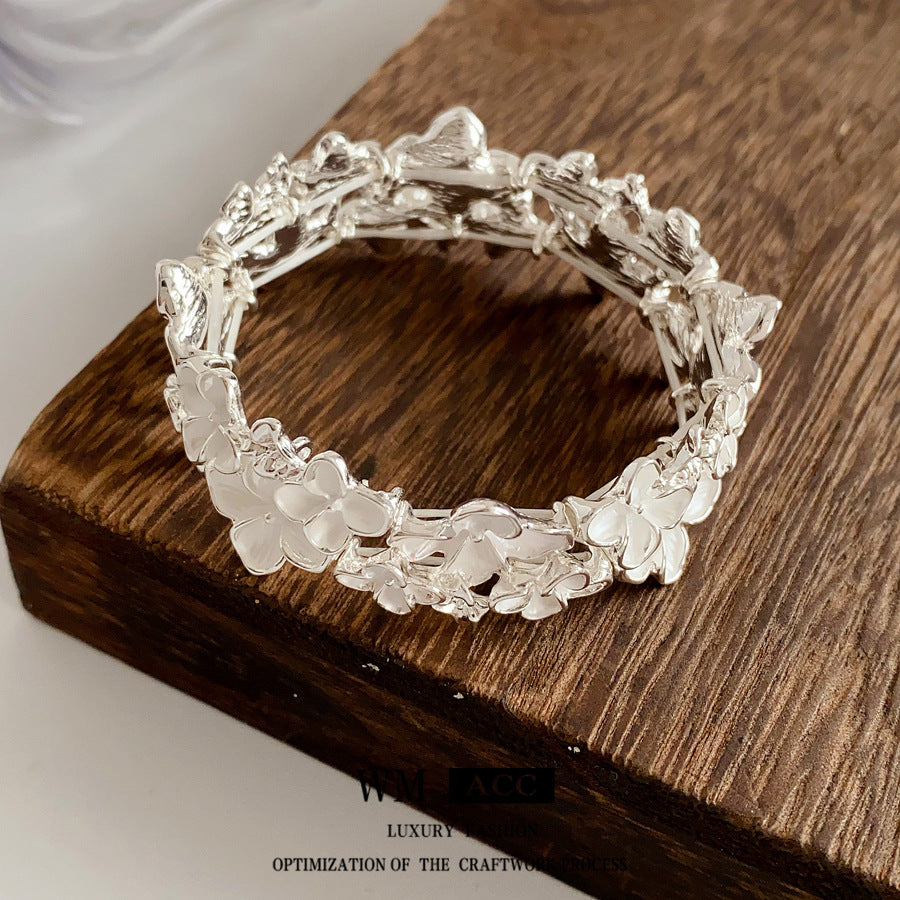 Irregular Geometric Oil Drop Flower Elastic Bracelet European and American Cross-Border Personality Design Bracelet Niche High-End Feel Jewelry