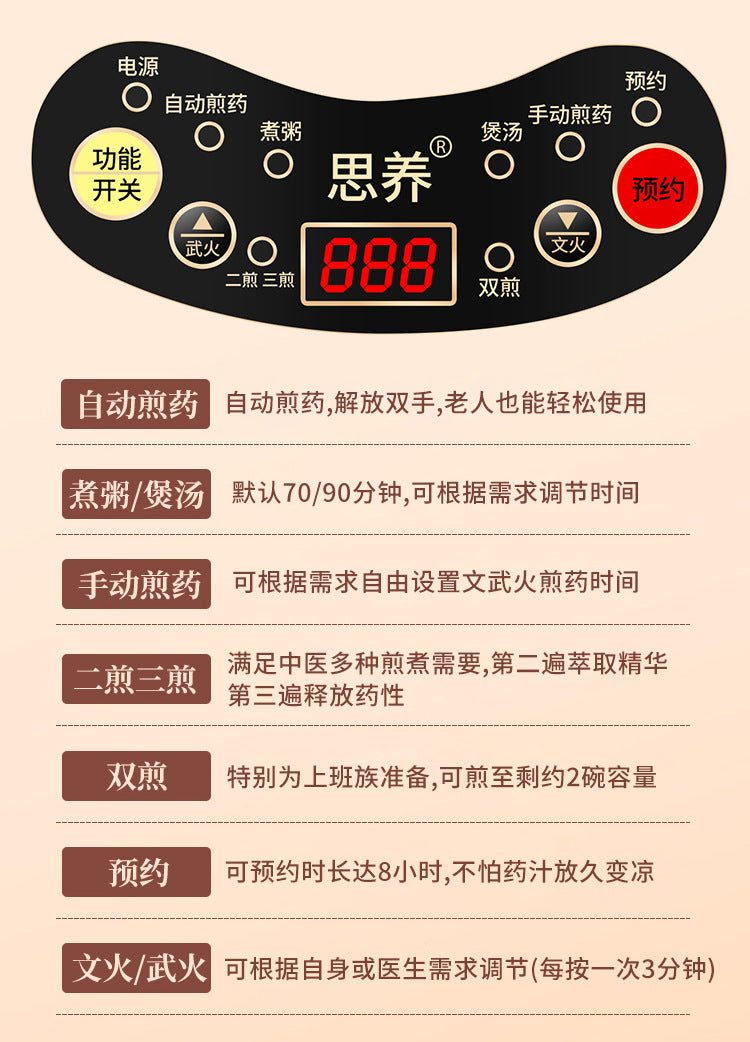 110V Large Capacity Decoction Pot Automatic Health Pot Ceramic Electric Clay Pot for Traditional Chinese Medicine Home Use