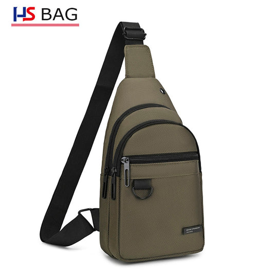Silk Chest Bag Autumn New Large Capacity Casual Men's Bag Lightweight Simple Water-Resistant Oxford Cloth Crossbody Backpack