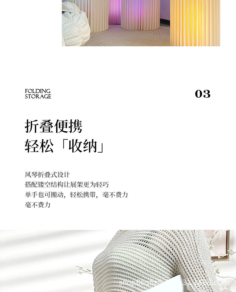 【Firefly Lantern】Live Streaming Background Decoration Foldable Round Column Paper Roman Column Folding Column Road Guide Ornament