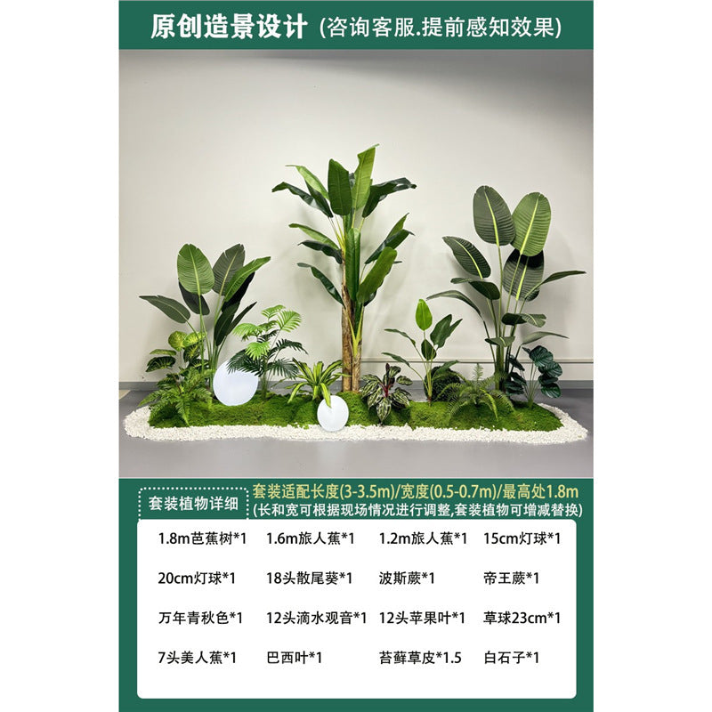 Artificial Plant Landscaping Large Anthurium Traveler's Palm Potted Plant Office Dining Room Staircase Under Cabinet Window Green Plant Decoration