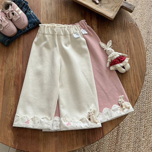 Sweet Little Girl Pants Autumn New Fashionable Baby Casual Long Pants Spring and Autumn Style Children's Straight Pants
