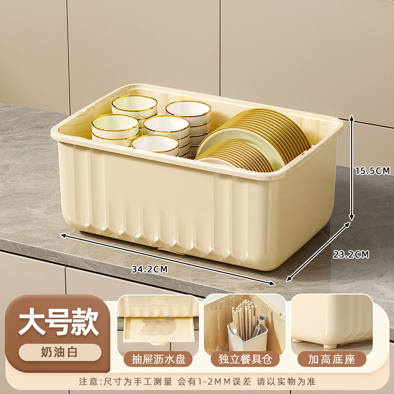 Dish Rack Storage Rack Bowl and Chopsticks Draining Rack Kitchen Bowl Plate Tableware Storage Box Countertop Bowl Storage Box for Home Use