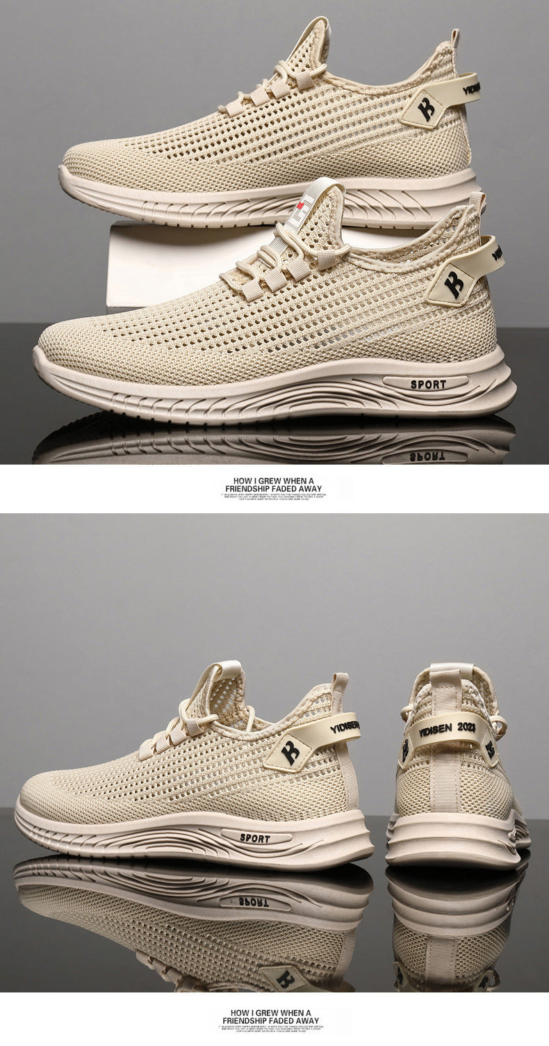 2024Wholesale Dropshipping Casual Sports Shoes Lightweight Breathable Trendy Men's Shoes Summer New Soft Sole Round Toe