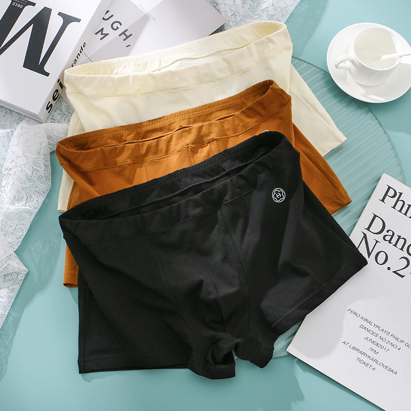 Huajie Long Solid Color Cotton Underwear Men's Underwear Slim Fit Boxer Briefs Simple Breathable Men's Comfortable Boxer Briefs Wholesale http://detail.1688.com/offer/783105309256.html