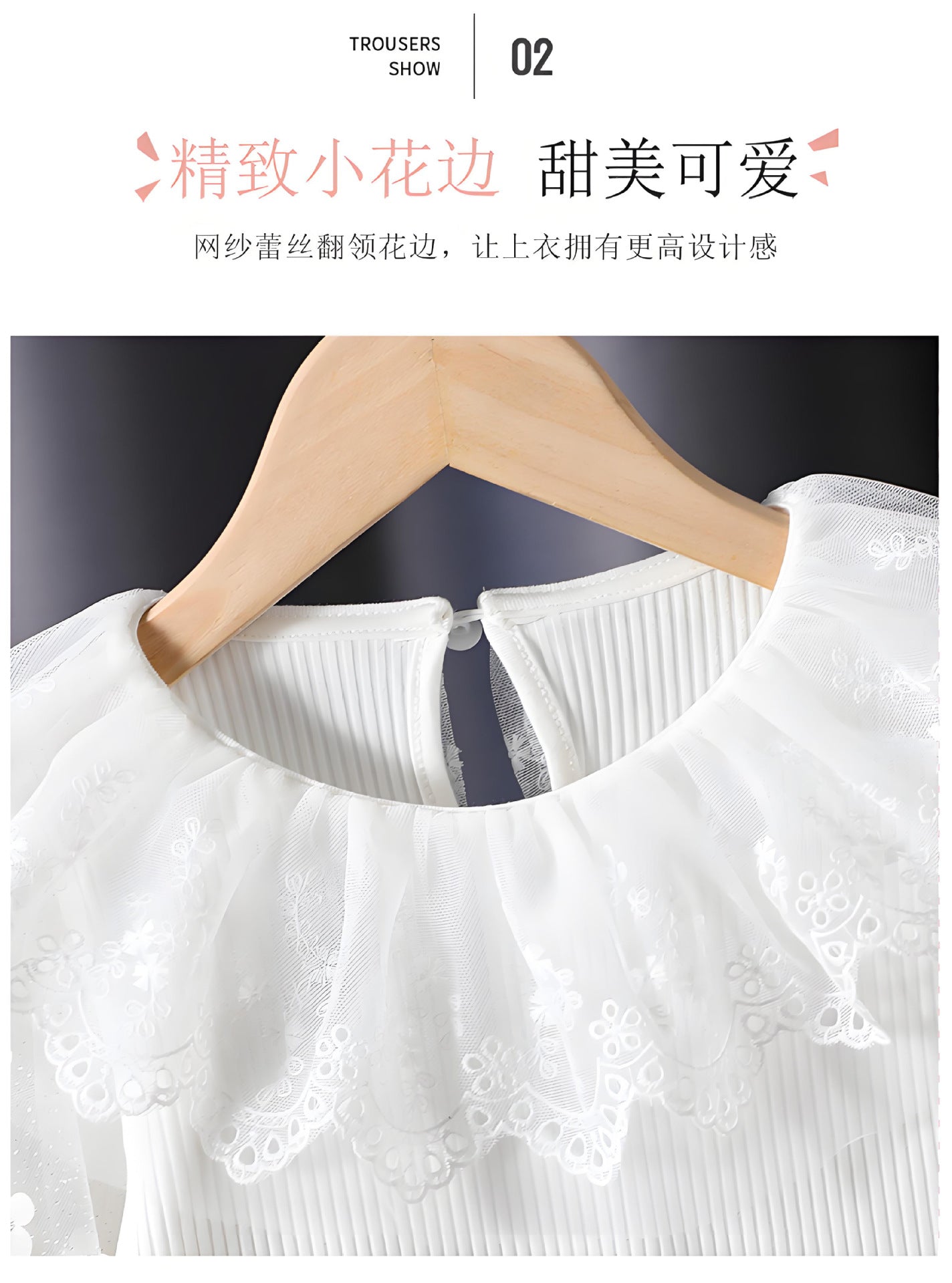 Upscale2025New Style Girls' Long Sleeve Tops Spring and Autumn Children's Lace Collar White Inner Wear Stylish for Little Girls t T-shirt6