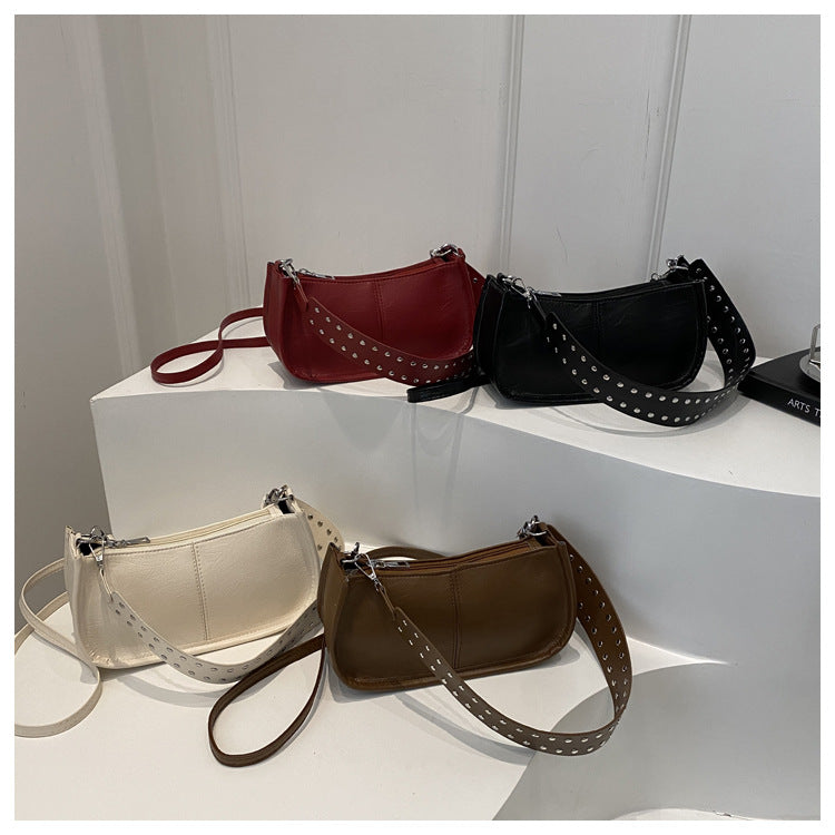 Crossbody Pouch2025Spring New Underarm Bag Niche Handbag Versatile Commuter Single Shoulder Underarm Rivet Women's Bag