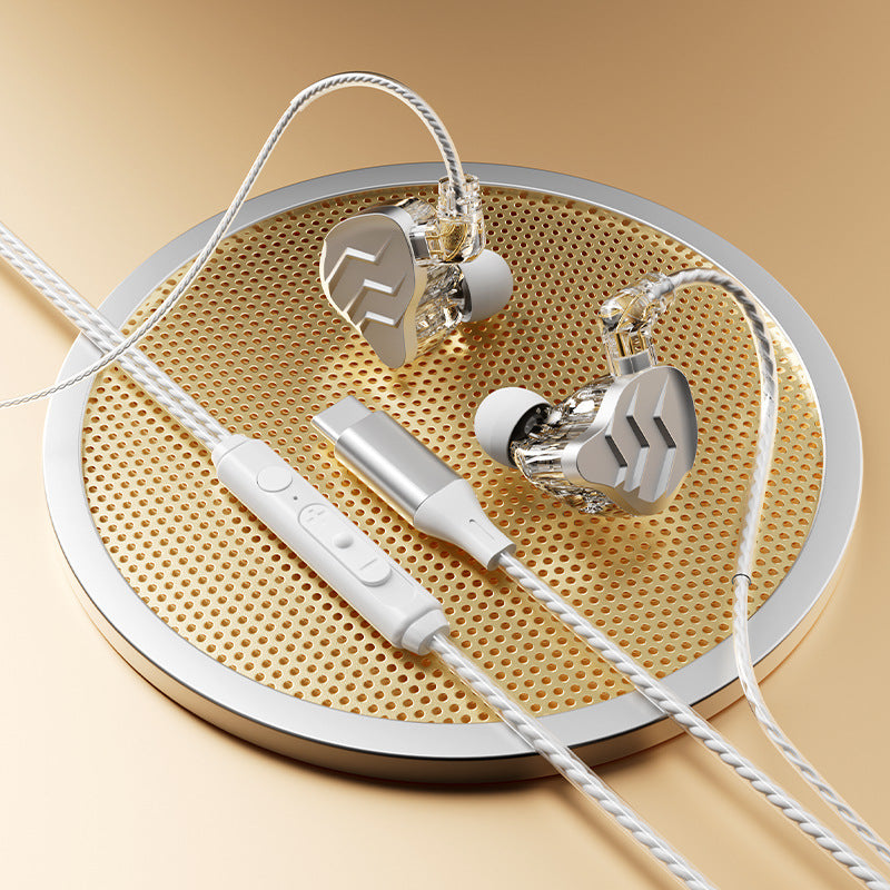 Cross-border new in-ear sports headphones with interchangeable cables, plug-in gaming style HIFI Dynamic Wired Earphones for Mobile Phones