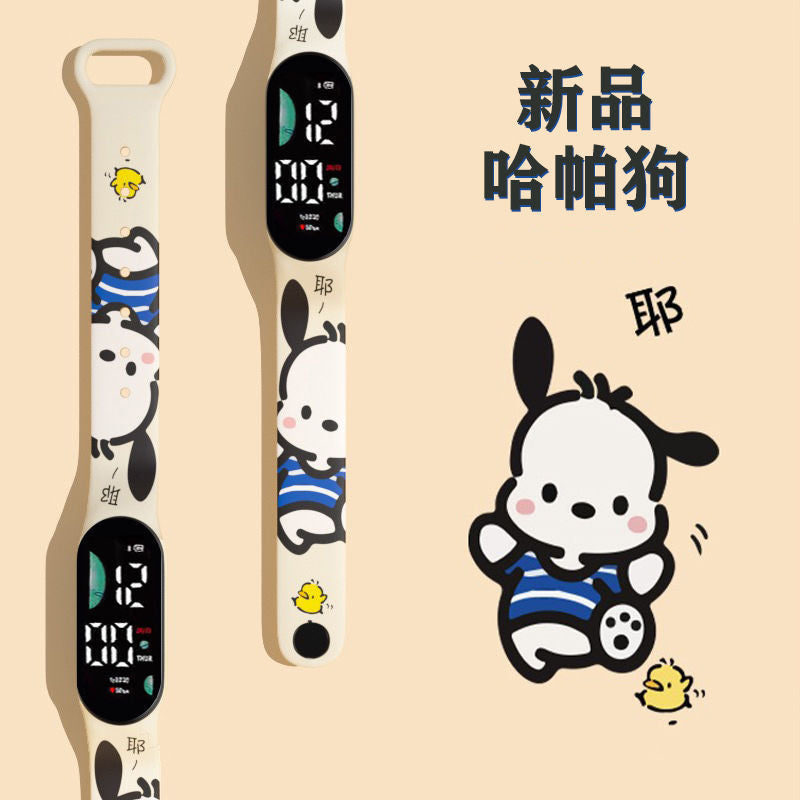 New Pochacco Cartoon Electronic Watch for Students Cute Children's Cartoon Print LED Sports Watches Wholesale