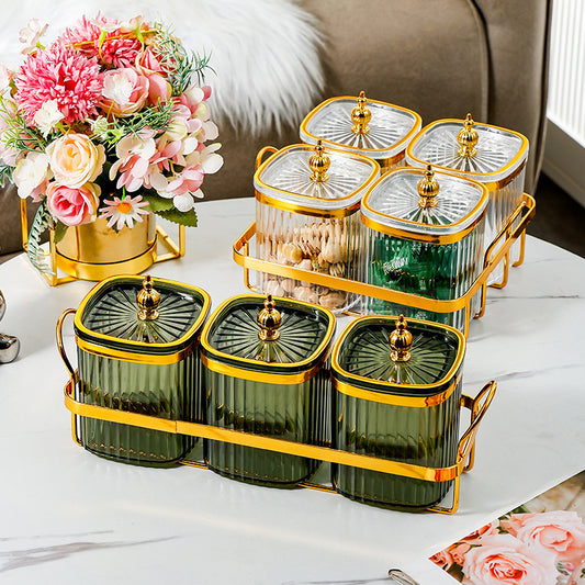 Light Luxury Sealed Box Household Kitchen Wall-Mounted Salt and MSG Storage Jar Seasoning Spice Storage Special Sealed Combination Set