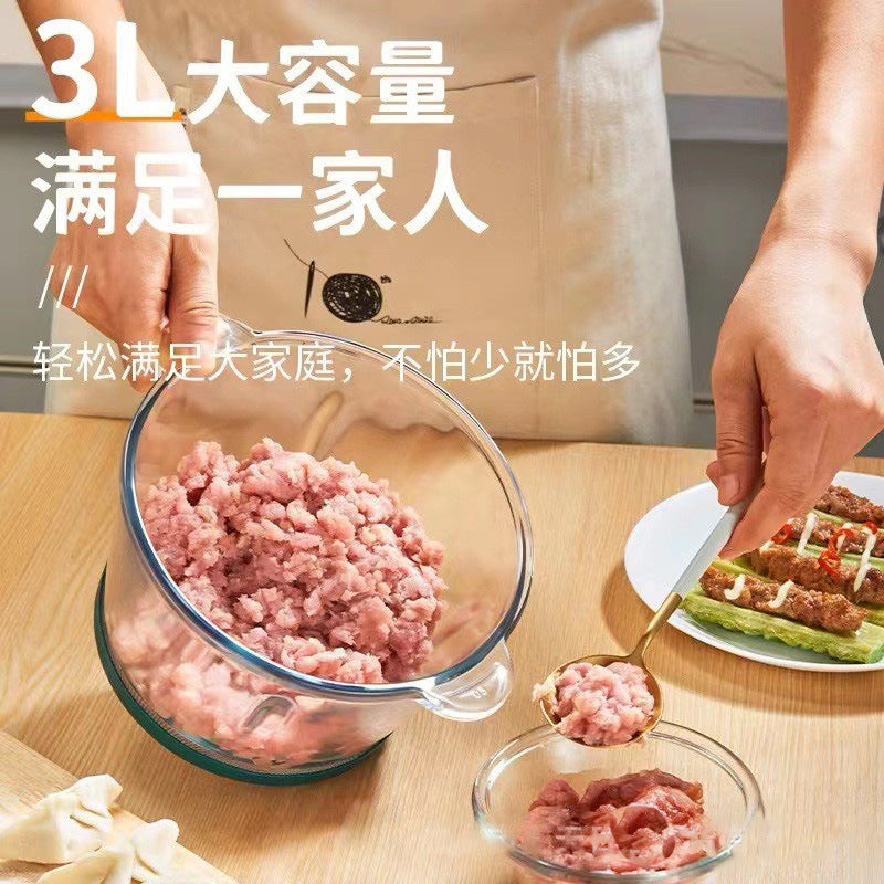 Glass Meat Grinder Household Electric Small Chopper Multi-Functional Kitchen Blender Garlic Paste Meat Mincer Baby Food Processor