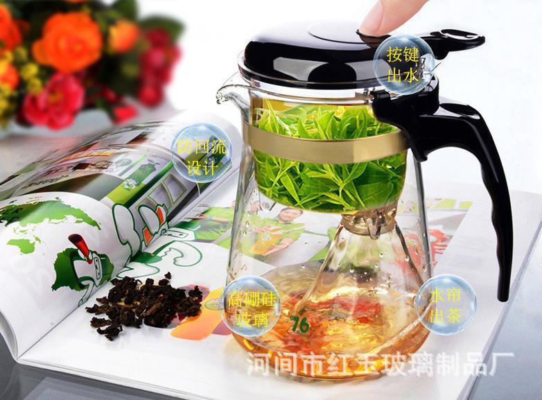 Wholesale High Borosilicate Glass Elegant Cup Heat-Resistant Glass Filter Teapot Detachable Washable Tea Brewing Pot Tea Infuser Exquisite