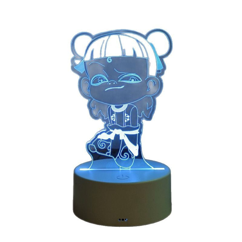 Cross-Border Creative3d Night Light Acrylic Board Internet Celebrity Hot-Selling Bedside Lamp Remote Control3d Nezha Night Light Ambient Light