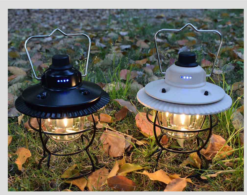 New Outdoor Camping Lantern Camping Light Camping Atmosphere Light Rechargeable Lighting Portable Retro Lantern Tent Camp Light