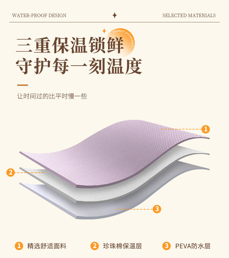 Runhui Croissant Lunch Bag Office Worker Lunch Box Handbag Student Lunch Box Bag Fresh-Keeping Ice Bag Outdoor Insulated Bag