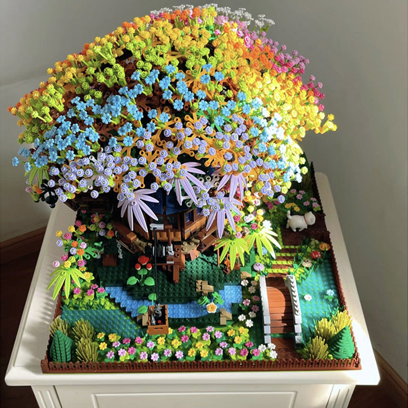 Sakura Treehouse Building Blocks2025New Toy Girl Gift Puzzle Assembly Building Street View Villa House Puzzle