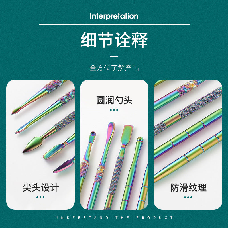 Manufacturer Wholesale Stainless Steel Tobacco Spoon Set Cleaning Pipe Tools Carving Tools Tobacco Spoon Tools Cross-Border In Stock