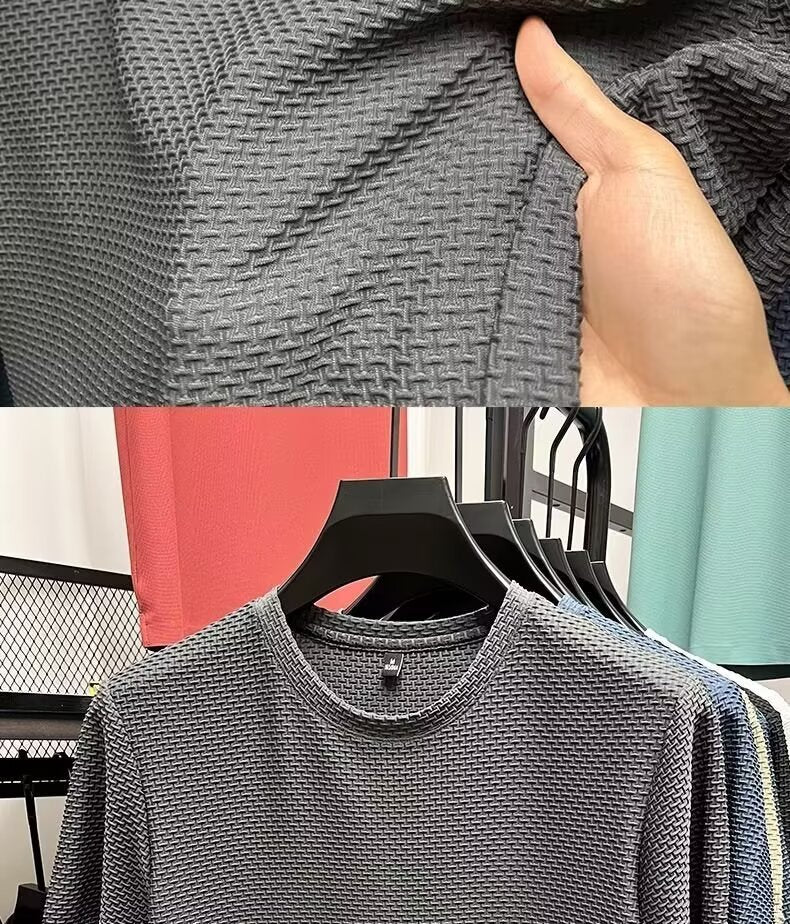 Summer New Stretch Bamboo Mesh Ice Silk t Men's Short Sleeve Round Neck Half Sleeve Base Shirt Summer Men T T shirt