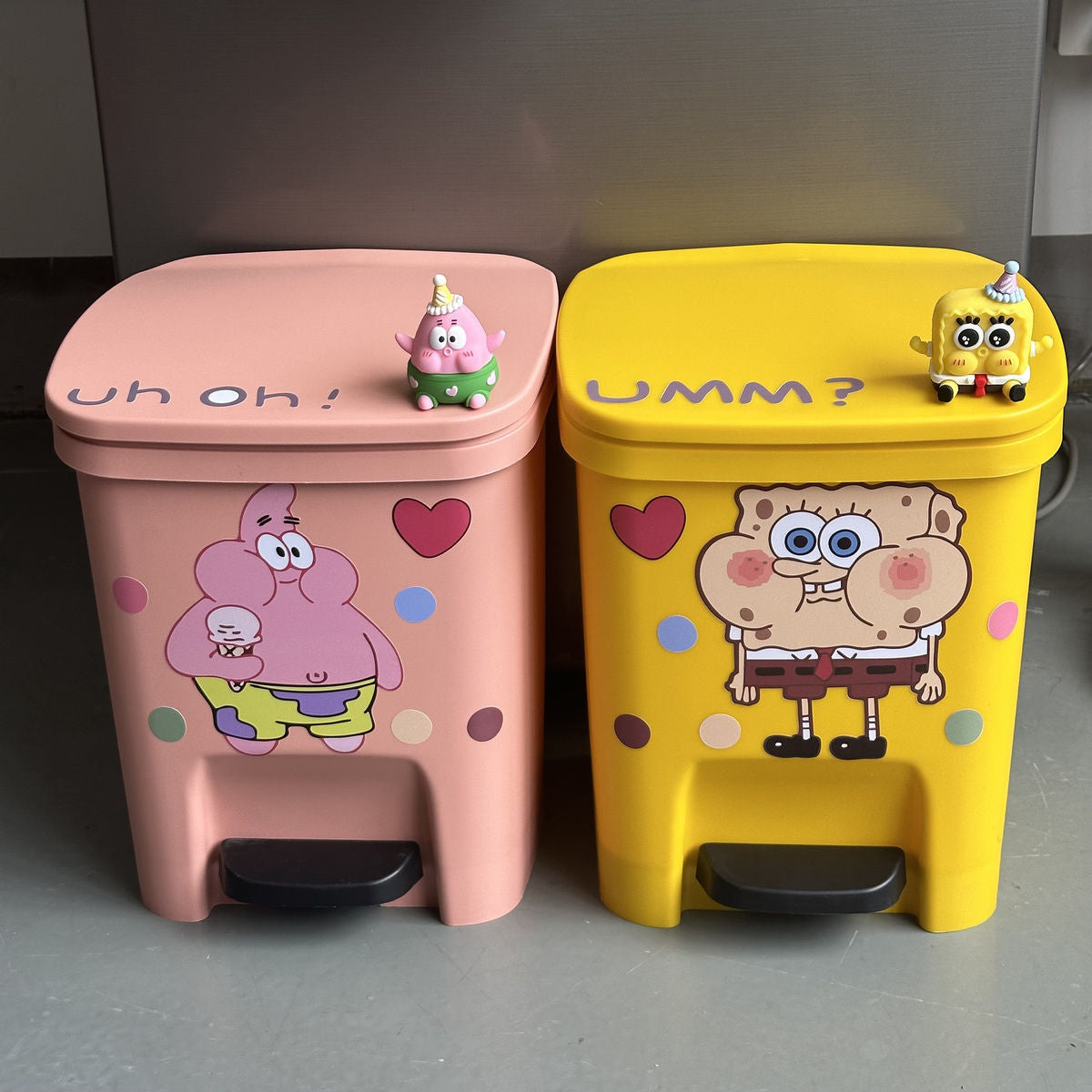 Mario Trash Can for Home Living Room Cute Cartoon Anime Large Capacity Personality Internet Celebrity Thickened Pedal Trash Basket