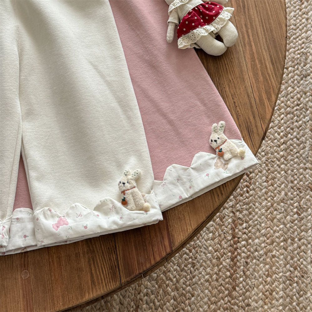 Sweet Little Girl Pants Autumn New Fashionable Baby Casual Long Pants Spring and Autumn Style Children's Straight Pants