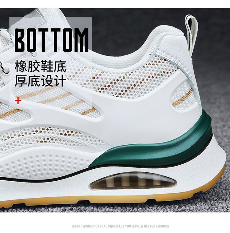 2024Spring Youth New Trend Men's Shoes Korean Style Breathable Versatile White Sneakers Running Student Casual Sports Shoes
