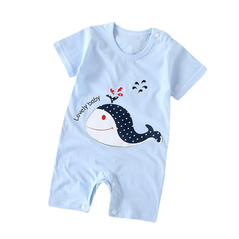 Spring and Summer New Baby Short Sleeve Romper Summer Spring Autumn Thin Newborn Romper a Newborn Short Sleeve Romper A Class