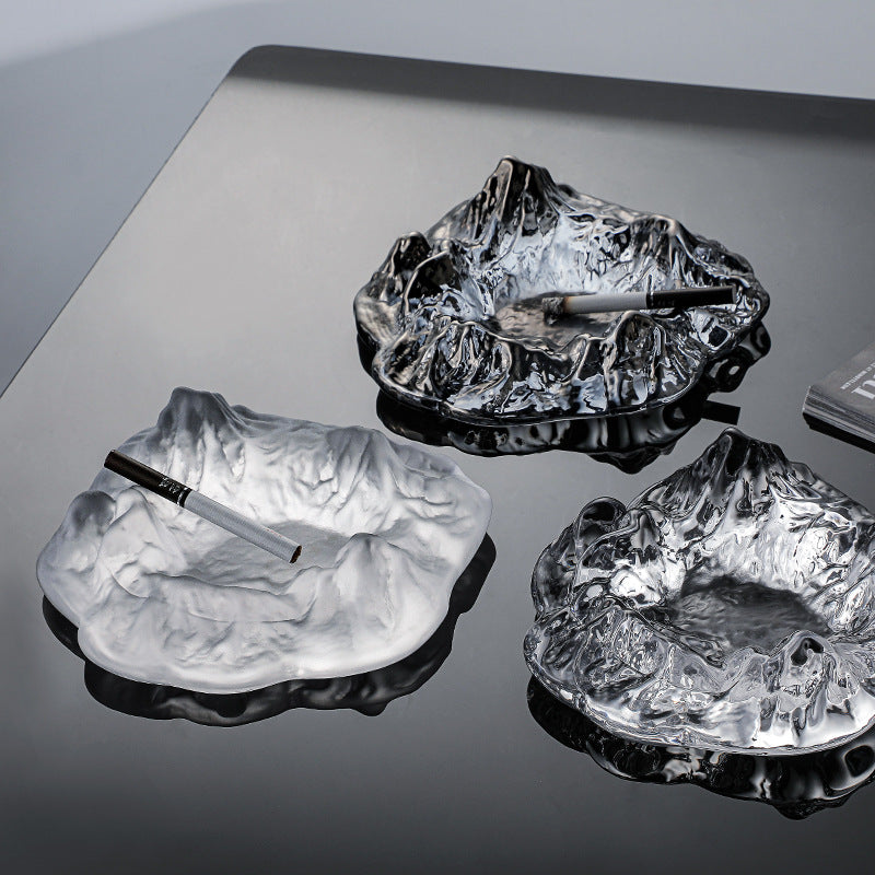 Internet Celebrity Light Luxury Iceberg Ashtray Home Coffee Table Cigar Ashtray Nordic Office Desktop Ornament Decoration Anti-Fly Ash