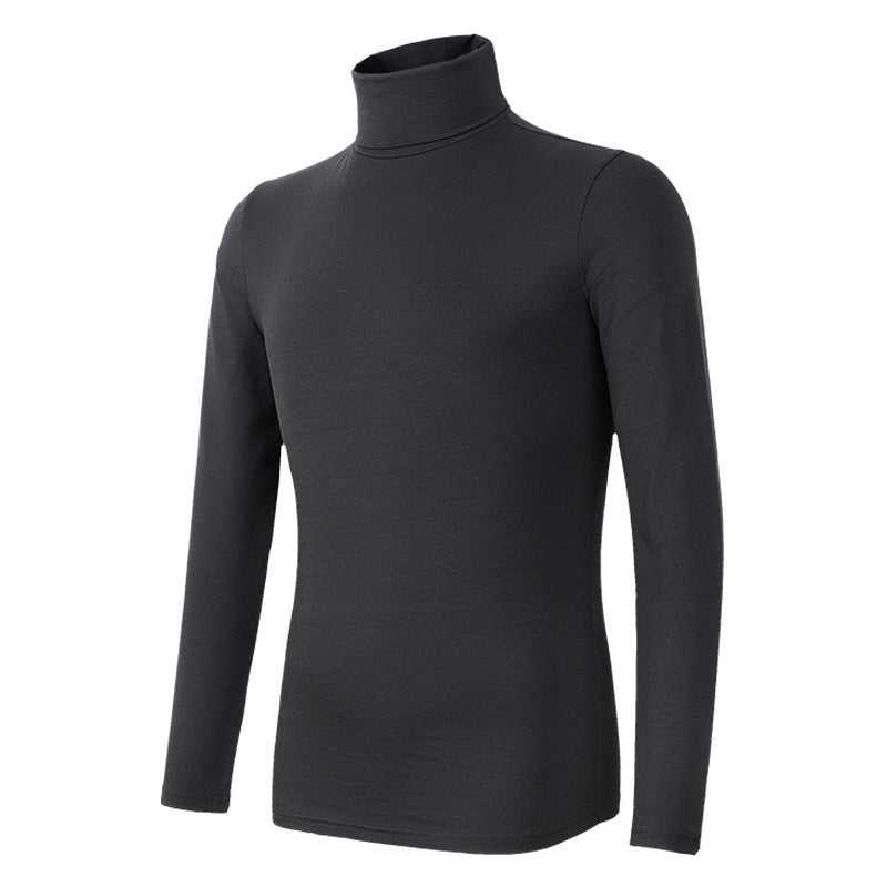 50Modal Long Sleeve t Men's High Neck Thermal Base Layer Shirt2025Fall and winter Inner Layer Fleece-Lined Warm Top