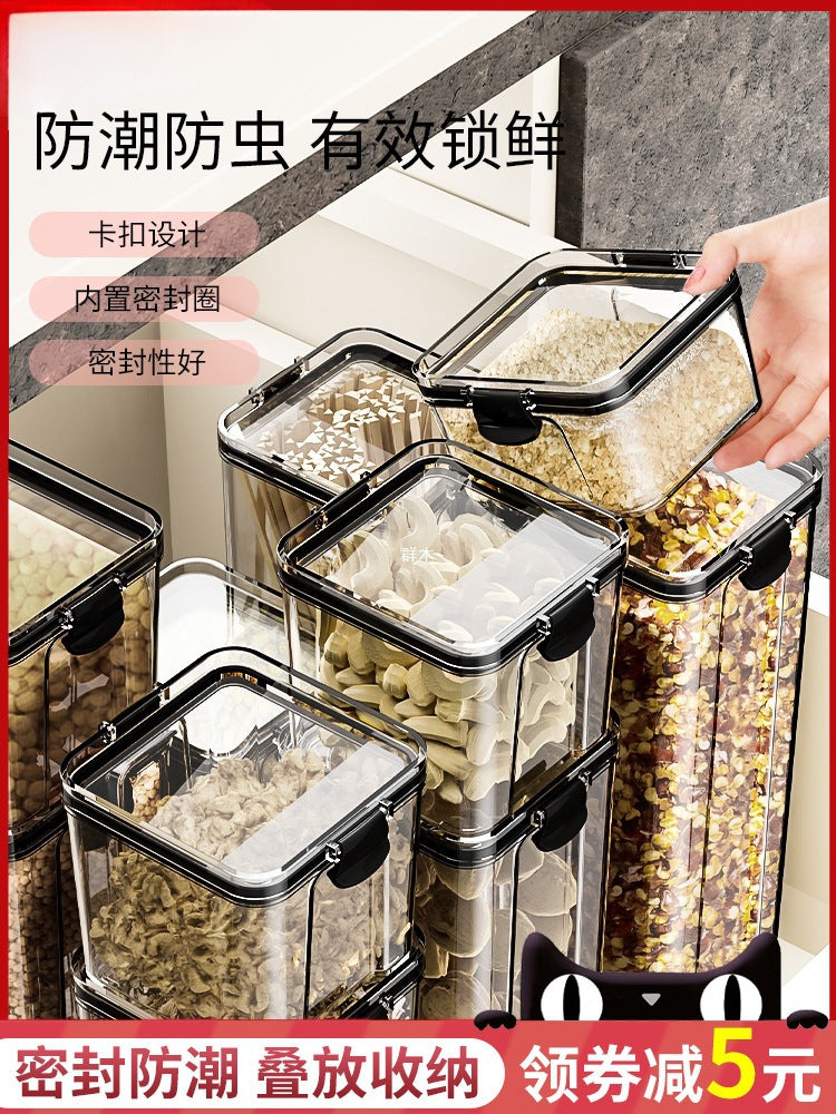 Sealed Jar for Dried Fruits, Spices, Grains, Refrigerator Fresh-Keeping Storage Box, Kitchen Food-Grade Beans, Noodles Storage Jar