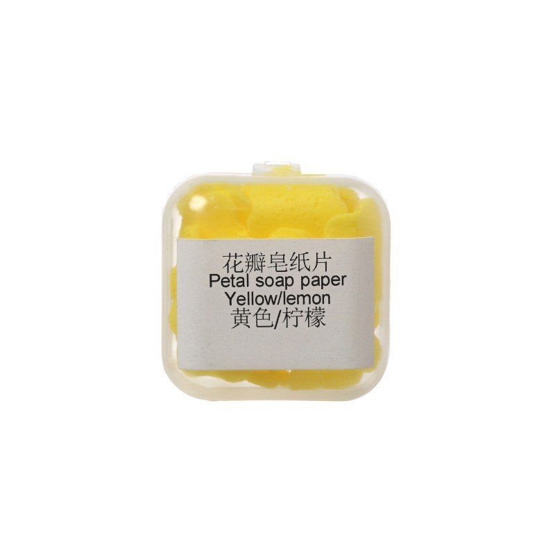 Portable Hand Washing Tablets Soap Paper for Students and Children, Disposable Travel Mini Petal Soap Tablets Boxed
