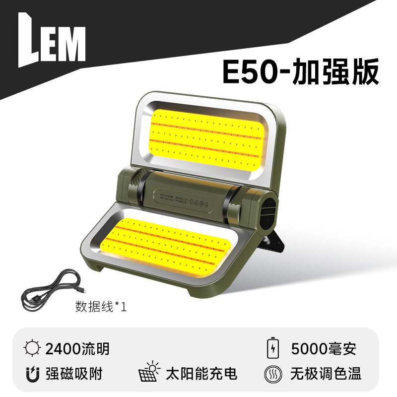 LEM Outdoor Camping Lantern Rechargeable Long Battery Life Solar Emergency Light Home Power Outage Backup Magic Lighting Lamp