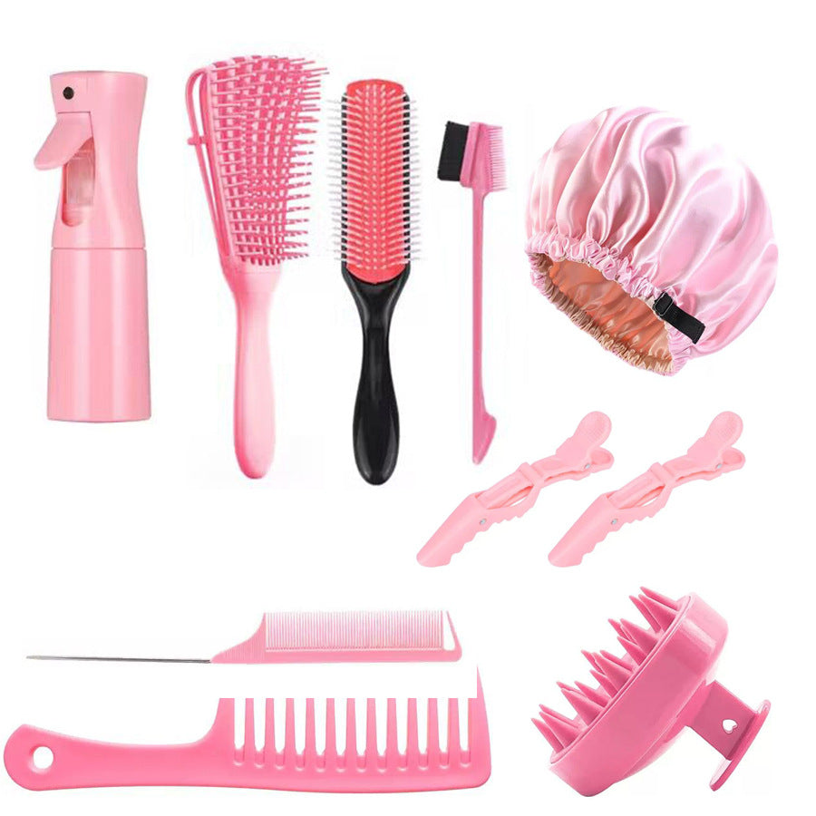 Manufacturer27Hair Washing Brush Scalp Massage Spray Bottle Dispenser Hollow Comb Styling Smooth Hair Comb Hairdressing Set