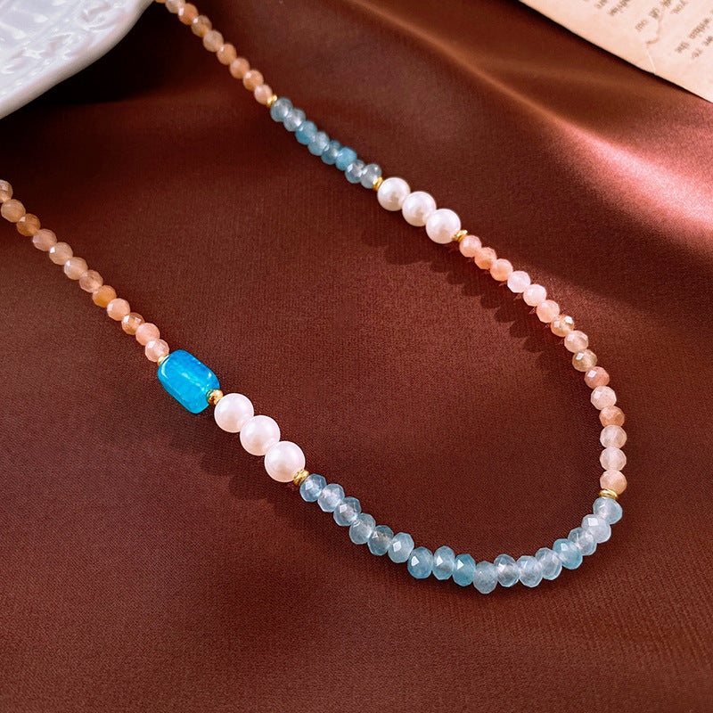 Baroque Freshwater Pearl Necklace Simple Elegant Colorful Beaded Collarbone Chain Niche Light Luxury High-End Sense Necklace for Women