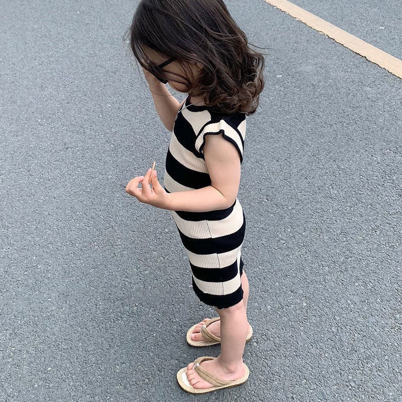 Slim Striped Sleeveless Dress