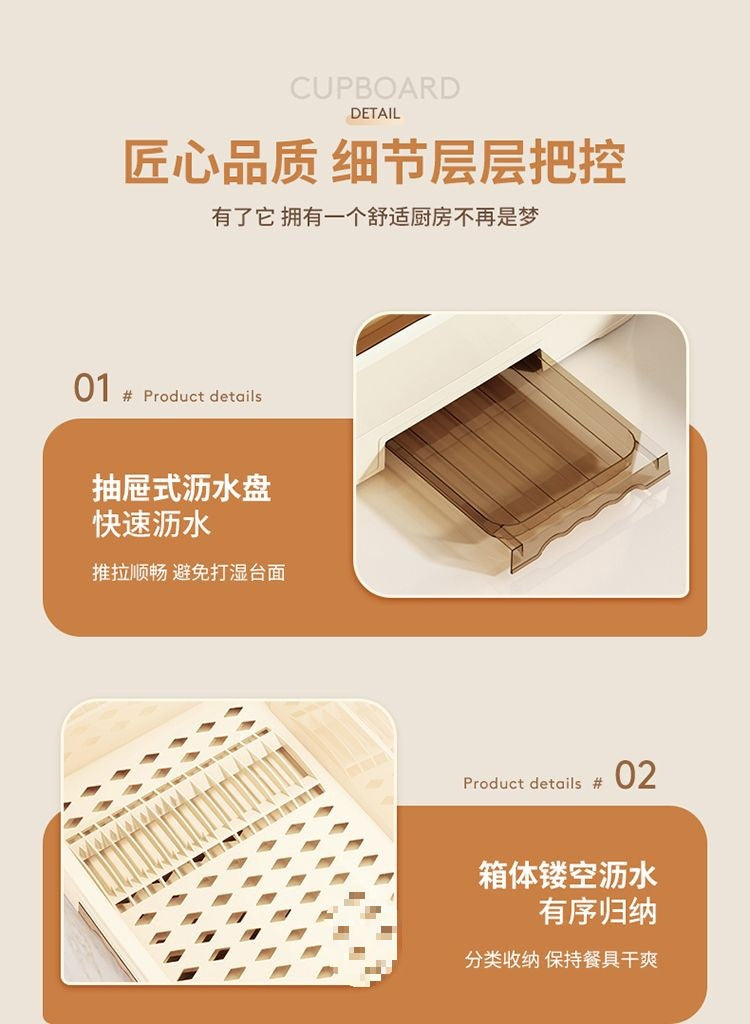 Tableware Storage Box Place Bowls and Dishes Storage Rack Kitchen Tableware Household Storage Box Draining Storage Rack Cupboard