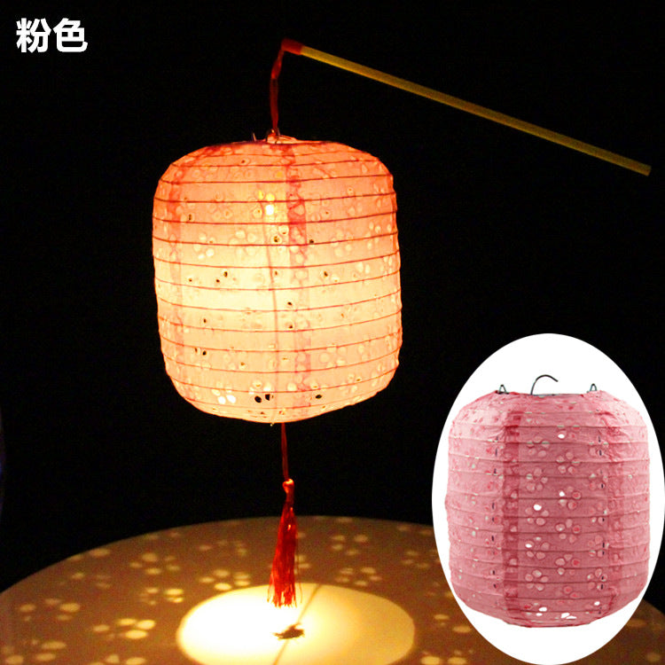 Children's Dance Lantern Festival Stall Handheld Glowing Winter Melon Hollow Paper Lantern Hanfu Photography Prop Ancient Style Lantern