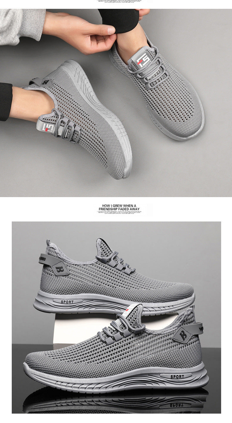 2024Wholesale Dropshipping Casual Sports Shoes Lightweight Breathable Trendy Men's Shoes Summer New Soft Sole Round Toe