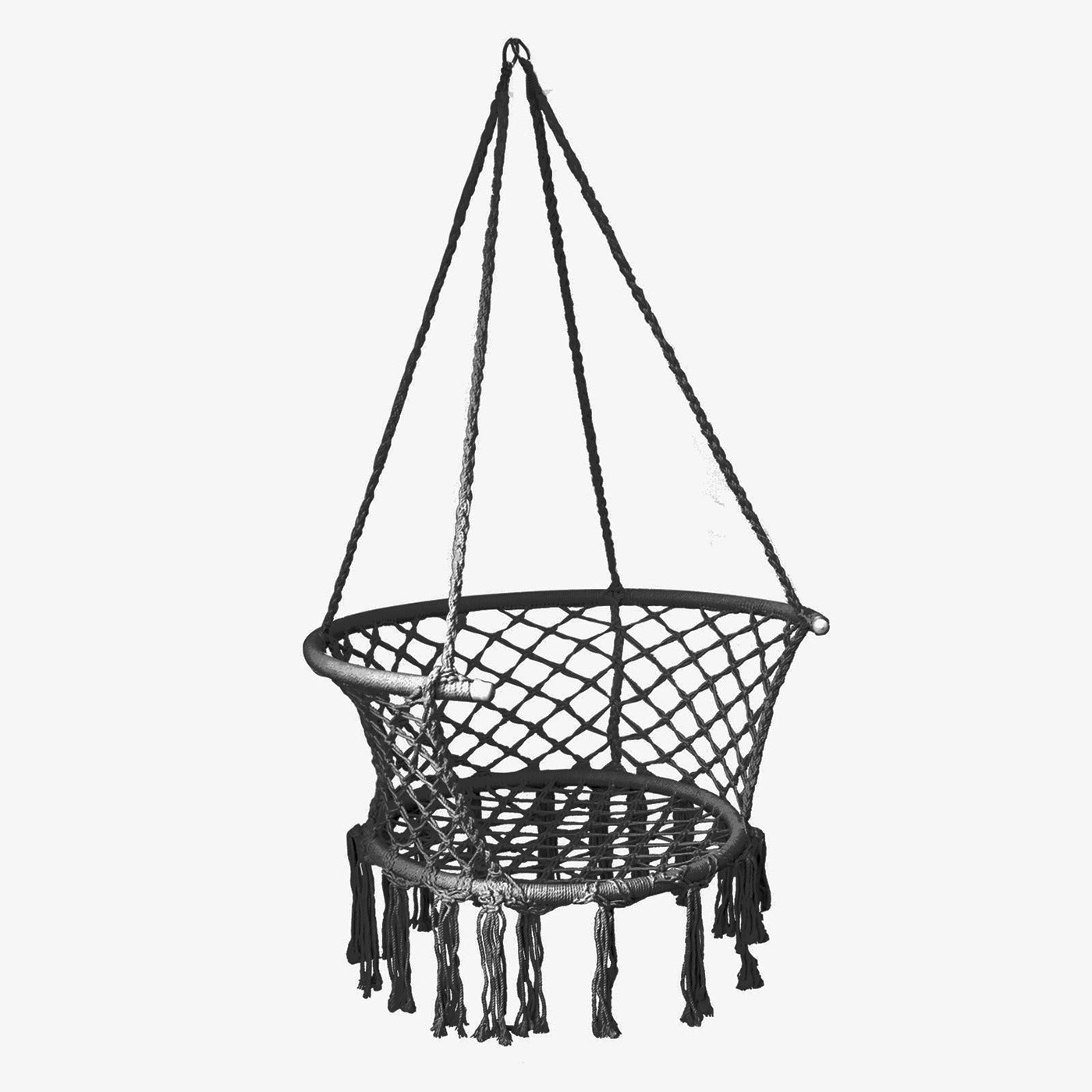 ins Nordic Style Tassel Hanging Chair Handwoven Hanging Basket Cotton Rope Swing Outdoor Hammock Balcony Cradle Chair Wholesale