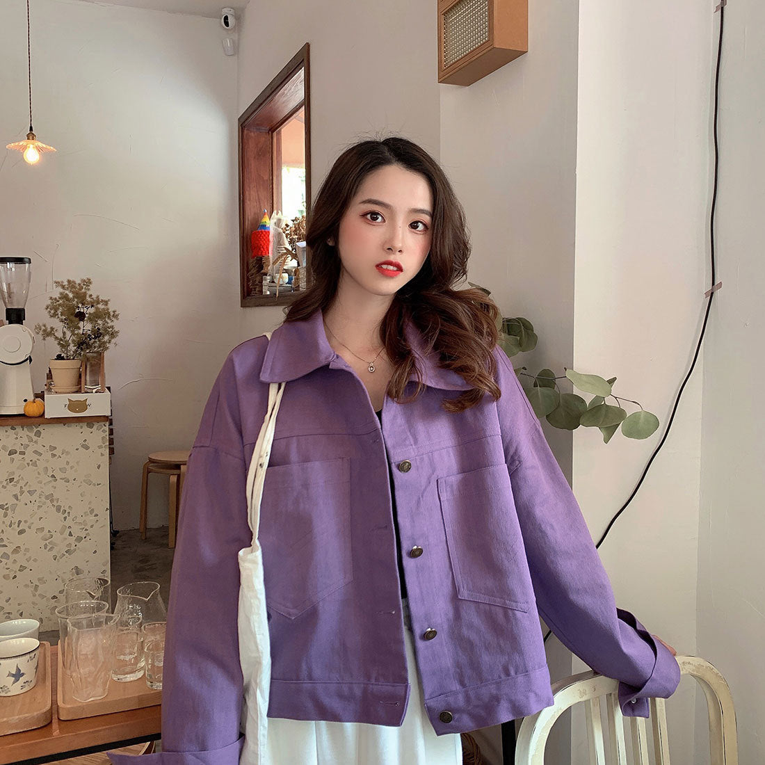 2022Spring and Autumn New Style Internet Celebrity Loose Versatile ins Trendy Short Fresh Denim Jacket for Women Loose Fit
