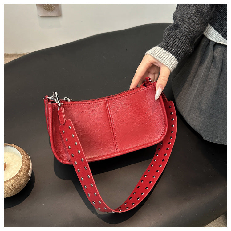 Crossbody Pouch2025Spring New Underarm Bag Niche Handbag Versatile Commuter Single Shoulder Underarm Rivet Women's Bag