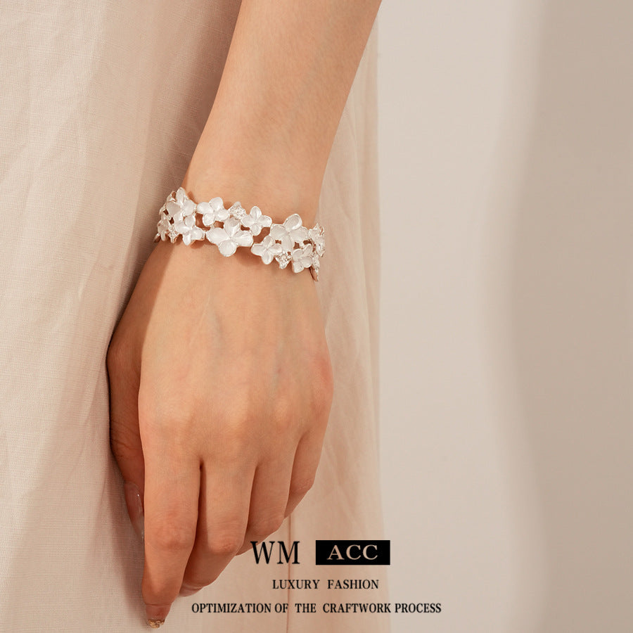 Irregular Geometric Oil Drop Flower Elastic Bracelet European and American Cross-Border Personality Design Bracelet Niche High-End Feel Jewelry