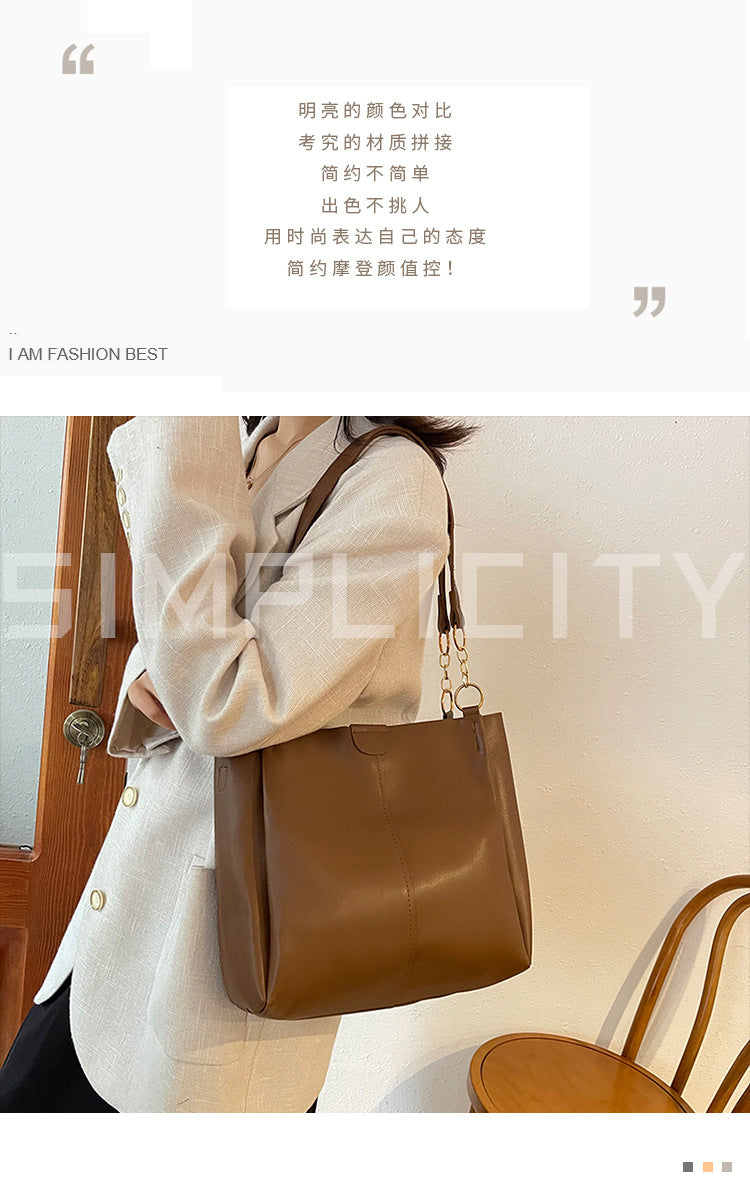 Women's two-piece large capacity bag set2024New Fashion Commuting Handbag Simple Casual Shoulder Tote Bag for Women