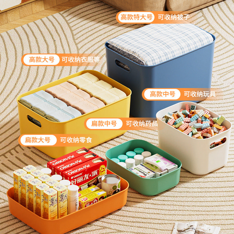Storage Box Desktop with Lid Plastic Miscellaneous Snacks Cosmetics Box Rectangular Storage Basket Storage Box Organizing Box