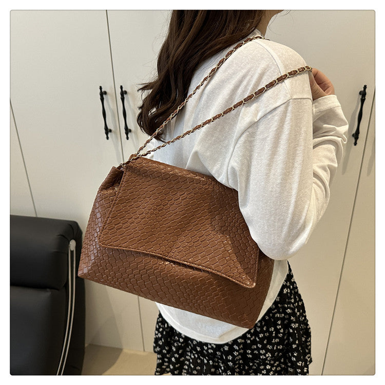 Korean Style ins Chain Bag Versatile Simple Large Capacity Shoulder Bag New Large Underarm Bag Commuter Bag