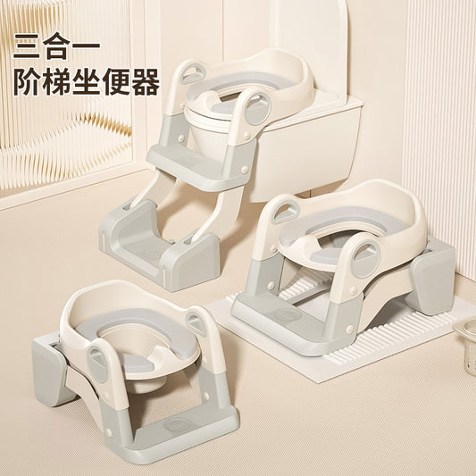 【Same Low Price】Children's Toilet Step Ladder Foldable Baby Potty Training Aid Boys and Girls Infant Handrail Toilet Step Ladder