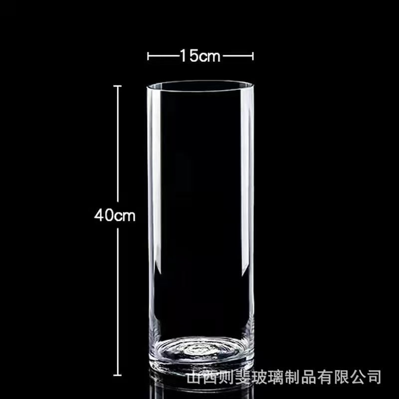 Zefei One-Piece Dropshipping Internet Celebrity Transparent Straight Glass Vase Bedroom Desktop Living Room Dining Table Fresh Flower Arrangement Ornament