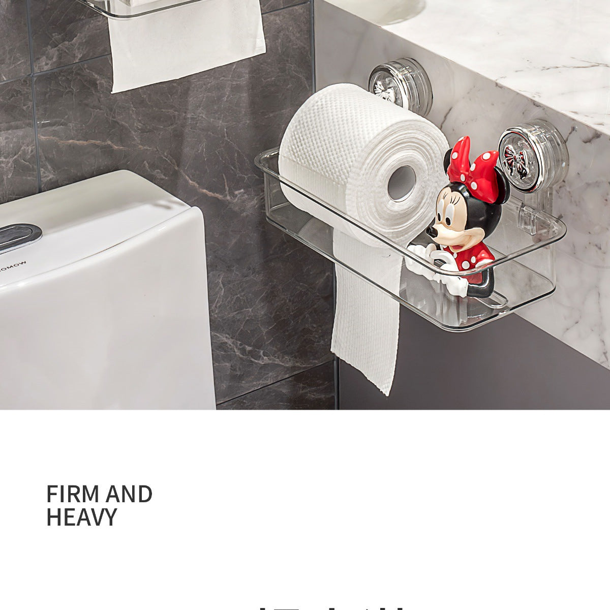 Suction Cup Tissue Box Bathroom Toilet Paper Box Wall-Mounted Punch-Free Bathroom Roll Stand Toilet Paper Storage Box