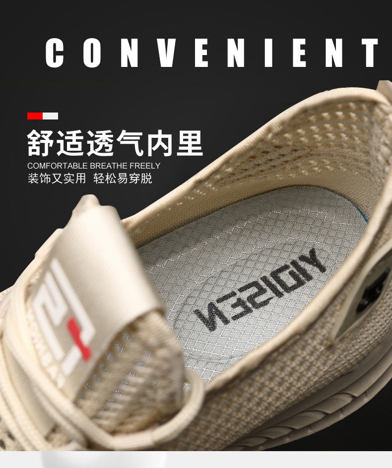 2024Wholesale Dropshipping Casual Sports Shoes Lightweight Breathable Trendy Men's Shoes Summer New Soft Sole Round Toe